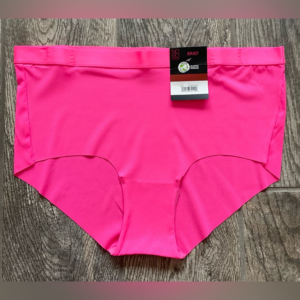 New Nobo, No Boundaries Micro Rib Free Cut Brief Panties Size M BB Pink